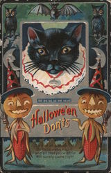 Halloween Don'ts. Don't scare a black cat Postcard