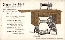 Singer No. 66-1 Oscillating Hook Sewing Machine, 1914 Advertising Trade Card Trade Card Trade Card