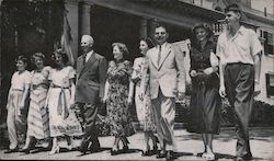 Two American Families: Governors John Dewey and Earl Warren and families Postcard