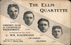 The Ellis Quartette: Concert, Club or Vaudeville Engagements Performers & Groups Postcard Postcard Postcard