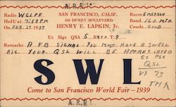 SWL Come to San Francisco World Fair 1939 1939 Golden Gate International Exposition (GGIE) Postcard Postcard Postcard