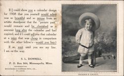 Mamma's Caddy: Ad for 1908 calendar designs Postcard