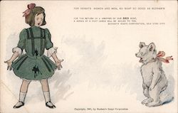 Buchan's Soaps Corporation. Girl with stained dress, pet bear Advertising Postcard Postcard Postcard