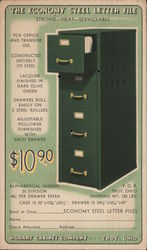 Hobart Cabinet Company. The economy steel letter file. Postcard