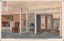 Albastine. An attractive albastined interior. Postcard