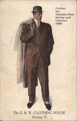 The E. & W. Clothing House: Clothes for Modish Men 1908 Advertising Postcard Postcard Postcard