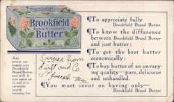 Brookfiled Extra Creamery Butter Postcard