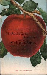 The Big Red Apple - Pacific Coast Steamship Company Postcard