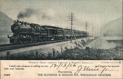 Pullman Train, carrying Elridge & Higgin's Excursion Trains, Railroad Postcard Postcard Postcard