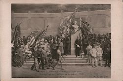 Asie - Amerique - Brasiil - Etats Unis. U.S. Flag Postcard