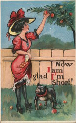 Now I Am Glad I'm Short! Dogs Postcard Postcard Postcard