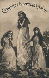 Credinta Speranta Amore. Three muses of faith, hope and love Women Postcard Postcard Postcard