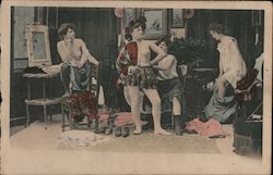 Women in dressing room Postcard