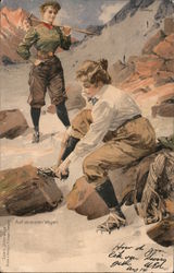 Female Mountain Climbers Postcard