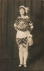 Woman in polka dot costume Postcard