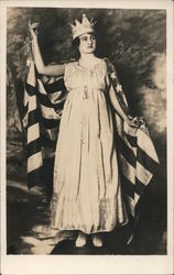 Woman dressed as Liberty Postcard