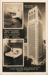 Shell Building featuring Haws Sanitary Drinking Faucet and Drinking Fountain Postcard