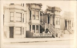 Row of town houses, concrete sidewalks San Francisco, CA Postcard Postcard Postcard