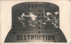 Freshmen Destruction. The tub is mightier than the ax! Stanford University, CA Postcard Postcard Postcard