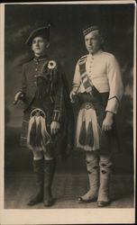 Two men in Scottish kilts Postcard