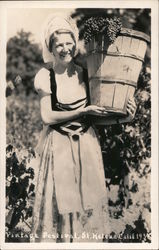 Woman with Grapes - Vintage Festival, 1934 Saint Helena, CA Postcard Postcard Postcard