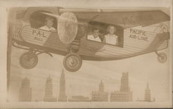 Photo Backdrop of plane - kids shown in window - Pacific Air-line Aircraft Postcard Postcard Postcard