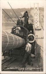 The Squeezer at work on Bay Bridge cable San Francisco, CA Piggott Co. Photo Postcard Postcard Postcard