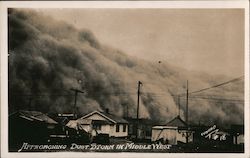 Approaching dust storm in middle West, houses Kansas Conrad Postcard Postcard Postcard