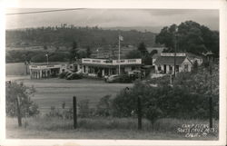 Camp Evers, gas station, grocery store, Haskins Realty Co. Postcard