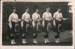 Five highland girls in kilts and scottish dress Scotland Postcard Postcard Postcard