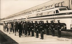 Freedom Train - Spirit of 1776. Marines inspection Locomotives Postcard Postcard Postcard