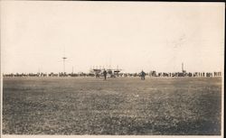 Crowd at airfield watching plane take off Aircraft Postcard Postcard Postcard