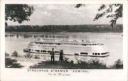 Streckfus Steamer "Admiral" On The Mississippi Steamers Postcard Postcard Postcard