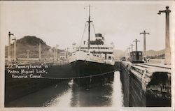 S.S. Pennsylvania in Pedro Miguel Lock, Panama Canal Postcard