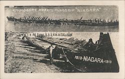 Commodore Perry's flagship Niagra raised for centennial 1813-1913 Postcard