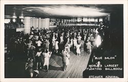 "Blue Salon" World's Largest Floating Ballroom - Steamer Admiral Interiors Postcard Postcard Postcard