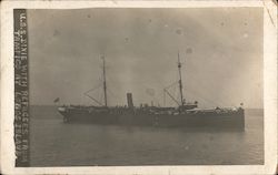 U.S.S. Dixie with Refugees from Tampico at Lobos Islands Postcard