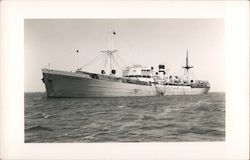 Steamship "Manx Sailor" at anchor Postcard