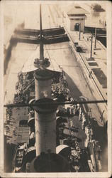 View of a steamship from the top of the mast Postcard