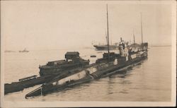 Submarine, indentified by the writer as the German sub that sank the Lusitania World War I Postcard Postcard Postcard