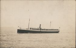 S.S. Columbia, Sunk July 21, 1907 near Cape Mendocino Point Postcard