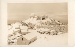 Observatory on mountain, buildings in winter Postcard