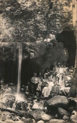 Santa Ana Camp for boys and girls. Group photo at small waterfall California Postcard Postcard Postcard