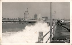 Waves rolling under Rainbow Pier Long Beach, CA Postcard Postcard Postcard