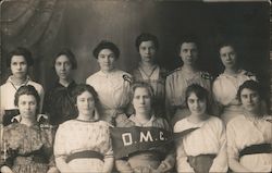 Group photo, women with D. M. C. pennant Suffrage? Postcard Postcard Postcard