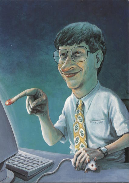 Bill Gates, Computer & Mouse, by Rudi Hurzlmeier ...