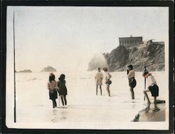 People on the Beach near Cliff House and Seal Rocks, San Francisco Postcard