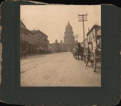 Horse-drawn traffic on a dirt street with Courthouse in distance San Francisco, CA Original Photograph Original Photograph Original Photograph