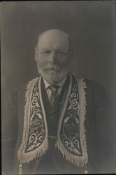 Odd Fellows member with ornate vestment with fringe and Mountain View Lodge 244 California Original Photograph Original Photogra Original Photograph