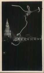 Night Scene with a Figure Drawn with Light Time-Lapse 1915 Panama-Pacific International Exposition (PPIE) Original Photograph Or Original Photograph